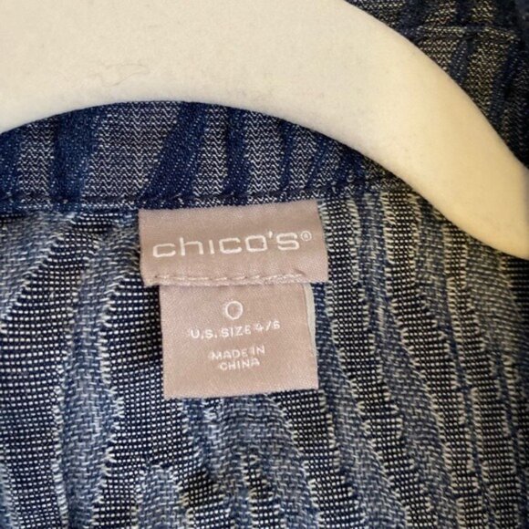 Chico's Button-Up Zebra Print Denim Jacket Size 0 (4-6) 100% Cotton - Picture 4 of 8